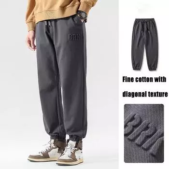 Весна и осень зима новые повседневные брюки Harun мужские леггинсы спортивные брюки с толстым бархатом/обычные брюки M темно-серого