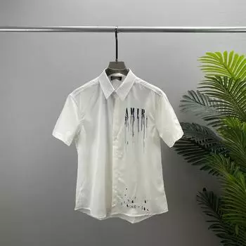 Весна/Лето 2022 Мужская повседневная рубашка с коротким рукавом и принтом с кисточками XXL