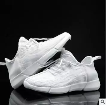 Весна-лето 2024 г. Светодиодная светящаяся обувь для мужчин и женщин – USB-зарядка, красочная светящаяся повседневная обувь и обувь для пар из кокосового ореха 518, 46 чёрный