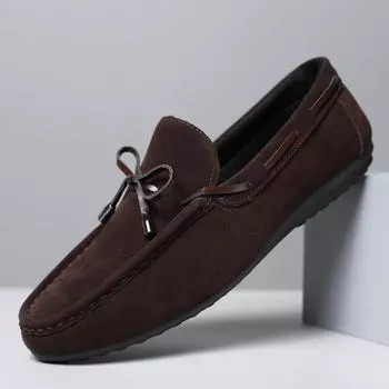 Весна Лето 2024 Новейшие мужские туфли на плоской подошве Мужские повседневные кожаные туфли для молодежи Мягкие подошвы Социальные мужские лоферы Chaussure Homme 46