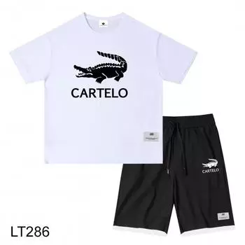 Весна/лето 2024, вафельный хлопковый смешанный мужской и женский спортивный комплект с принтом для отдыха, комплект для пары M серебряный