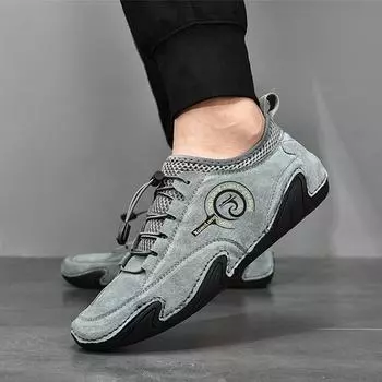 Весна/лето, большие мужские повседневные дышащие туфли-бобы, мужская обувь с острым носком в виде осьминога 48 чёрный