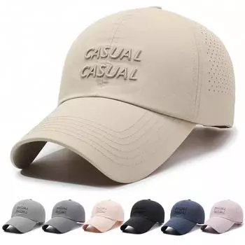 Весна-лето Быстросохнущая бейсболка с козырьком от солнца с буквами для мужчин и женщин, для занятий спортом на открытом воздухе, дышащая солнцезащитная кепка чёрный