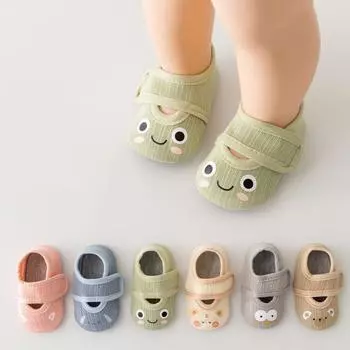 Весна-лето Детские тапочки для мальчиков и девочек Милые детские мультяшные первые ходунки для малышей Мягкая подошва Нескользящая обувь для детей XS зелёный