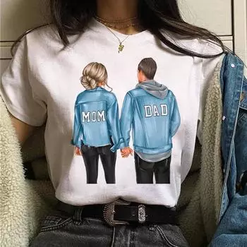 Весна Лето Девочки Мода Мультфильм Принт Чистый Хлопок Круглый Вырез Короткие Рукава Футболки Женские S