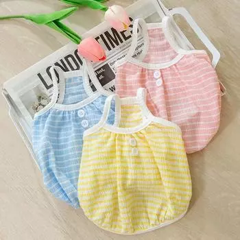 Весна/лето для собак, полосатый топ-слинг в виде кошачьих лапок, тонкая дышащая одежда для домашних животных, одежда для щенков, рубашка для собак, охлаждающий жилет для собак XS