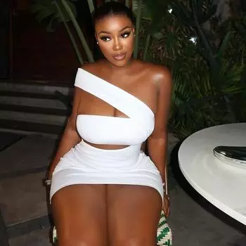 Весна-лето, европейский и американский стиль, женское модное однотонное платье, сексуальное, скошенный воротник, открытые плечи, без рукавов, облегающая бедра короткая юбка L белый