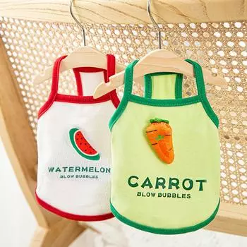 Весна-лето Фруктовый слинг кошачий жилет Тонкий питомец Маленький щенок Тедди Одежда для кошек Рубашки для собак для маленьких собак Летняя одежда для домашних животных XS