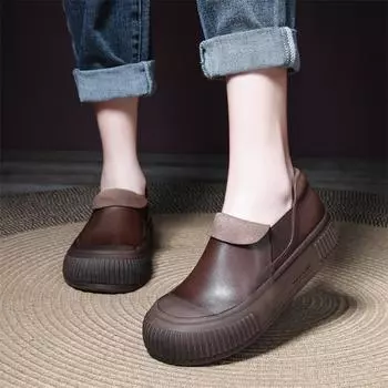 Весна, лето и осень, туфли с глубоким вырезом, женская повседневная женская обувь на толстой подошве в стиле ретро 35 серый