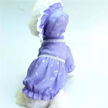 Весна-лето Юбка из шифона для домашних животных с солнцезащитной шляпой Тонкая одежда для собак и кошек Тедди Корги Померанский шпиц Йоркширский маленький средний пес S