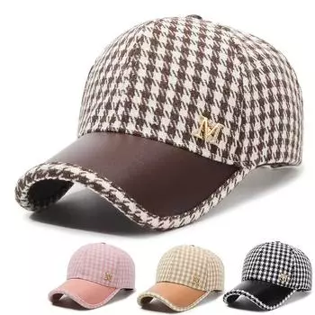 Весна Лето Кепка-бейсболка с рисунком «гусиная лапка» Женская Кепка-конский хвост Пустая шляпа-цилиндр хаки