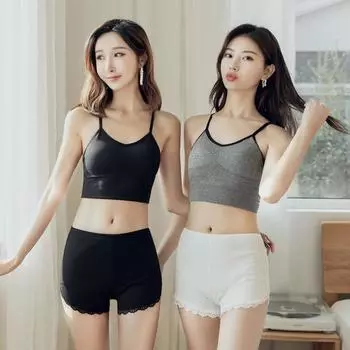 Весна/лето Кружевные защитные брюки женские шорты черные леггинсы брюки три четверти тонкие женские M белый