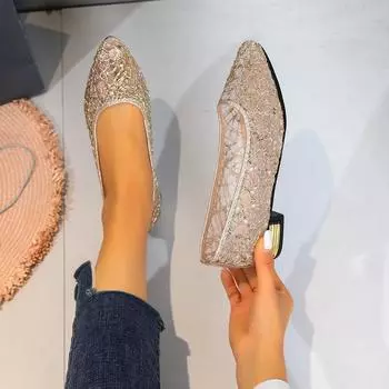 Весна-лето, мода, новые повседневные туфли на низком дышащем каблуке, элегантные женские туфли с квадратным носком и толстым каблуком в сетку 35