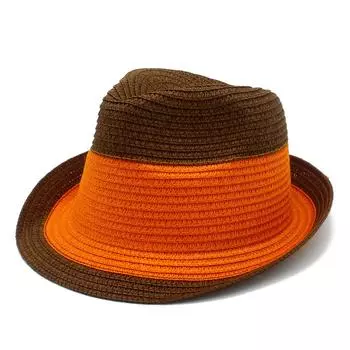 Весна/лето Модная маленькая шляпа-цилиндр Корейская версия Соломенная шляпа Солнцезащитная шляпа Цветные блоки Солнцезащитная пляжная шляпа Британская джазовая шляпа 56-58cm
