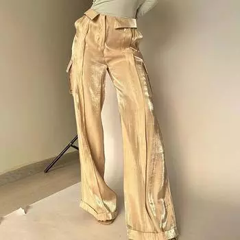 Весна-лето Модные повседневные брюки для вечеринок Свободные многоцветные праздничные брюки на молнии L розовый