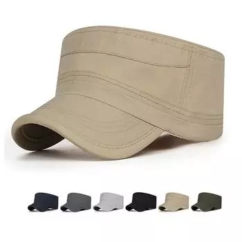 Весна-лето мужская быстросохнущая кепка дышащая плоская кепка для отдыха на открытом воздухе солнцезащитная кепка чёрный