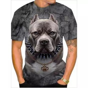 Весна-лето Мужская повседневная футболка с рисунком в 3D цифровом стиле, большие размеры, короткий рукав, уличные модные мужские футболки больших размеров S