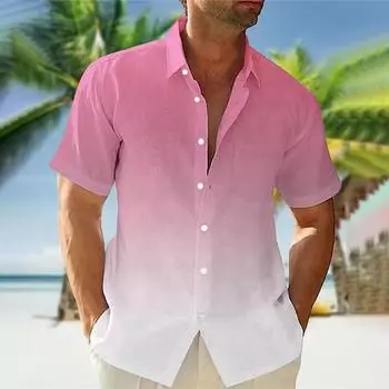 Весна Лето Мужская Повседневная Рубашка В Полоску Мужская Одежда Модный Кардиган С Отворотом Рубашка Топы S зелёный