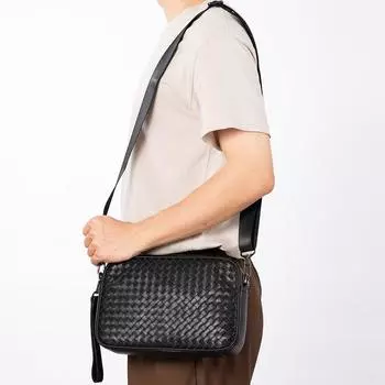 Весна/лето мужская сумка через плечо Head Layer из коровьей кожи, модная мужская сумка, повседневная сумка через плечо чёрный