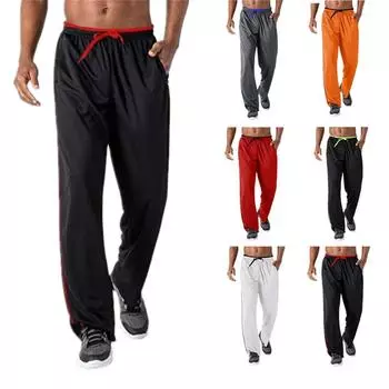 Весна-лето мужские свободные комфортные мужские хип-хоп дышащие сетчатые повседневные спортивные брюки L чёрный