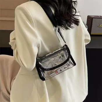 Весна/лето Новая мини-сумка через плечо для женщин Модный тренд Маленькая прозрачная сумка из ПВХ на плечо Роскошный дизайн сумки и кошельки