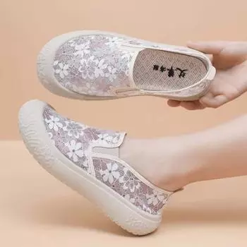 Весна Лето Новая Мода Универсальные Парусиновые Туфли Женские Толстые Подошвы Неглубокий Носок Покрытие Обувь Модная Обувь Повседневная 36 светло-зеленый