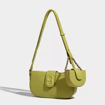 Весна Лето Новая женская сумка однотонная простая универсальная женская сумка из искусственной кожи на одно плечо модная трендовая сумка подмышкой (20cm<Max Length<30cm)