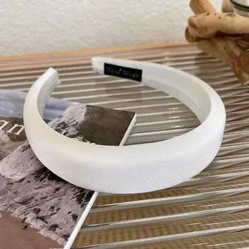 Весна/Лето Новинка Атласный Глянцевый Губка Широкий Обруч для Волос Женская Мода Элегантная Повязка на Голову Умывание Лица Повязка для Волос Женский Головной Убор