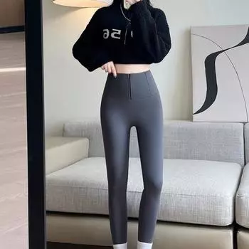 Весна Лето Новые Леггинсы Shark Женские Молнии Утягивающие Высокая Талия Фитнес Спорт Push Up Обтягивающие Брюки S серый