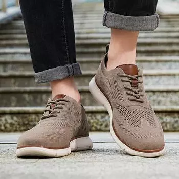 Весна-лето, новые туфли для мужчин, повседневная спортивная обувь, модные дышащие трикотажные туфли на плоской подошве, крутые молодежные кроссовки на шнуровке, большой размер 39 чёрный