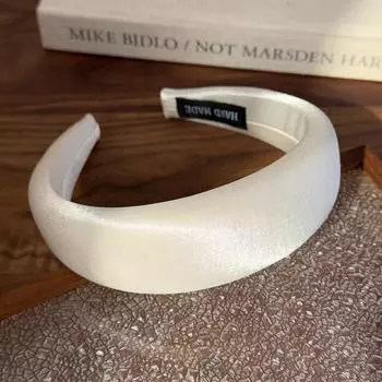 Весна/лето Новые Яркие Сатиновые Повязки на голову 4 см Широкополая Губчатая Повязка для волос Женский Темперамент Обруч для волос Аксессуары для волос