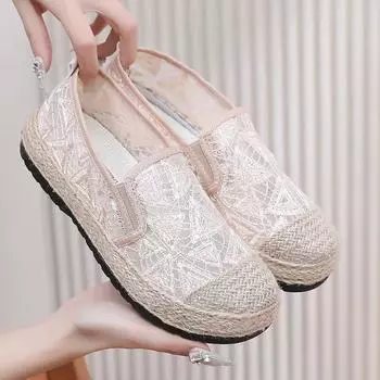Весна/лето Новые женские модные универсальные туфли для рыбалки с неглубоким носком и мягкой сетчатой подошвой, дышащие туфли 35