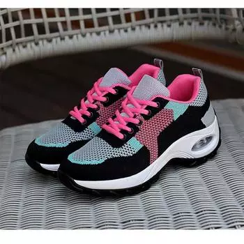 Весна-лето Новые женские туфли Легкие мягкие туфли Flyknit Mesh Air Cushioned Shoes Женская обувь 35 синий