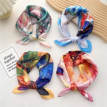 Весна/лето Новый маленький шарф Маленький квадратный шарф Женский профессиональный декоративный печатный профессиональный модный шарф 47*47cm