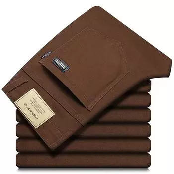 Весна/Лето Новый сезон Эластичные джинсы Мужские прямые облегающие универсальные повседневные брюки Длинные брюки 28 чёрный