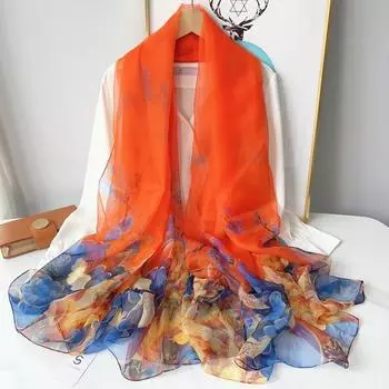 Весна/лето Новый женский шелковый шарф 130 * 180 см Имитация шелкового твила квадратный шарф Модный принт большой квадратный шарф профессиональный шарф 130*180cm