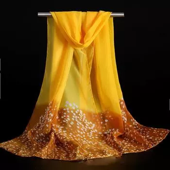 Весна/лето Новый женский шелковый шарф 45 * 150 см Имитация шелкового твила квадратный шарф Модный принт большой квадратный шарф профессиональный шарф 150*45