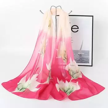 Весна/лето Новый женский шелковый шарф 50 * 160 см Имитация шелкового твила квадратный шарф Модный принт большой квадратный шарф профессиональный шарф 160*50