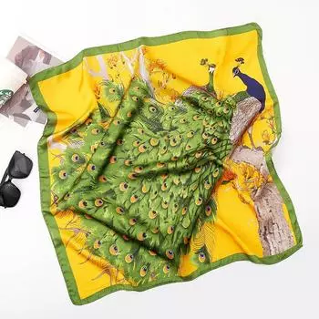 Весна/лето Новый женский шелковый шарф 70 * 70 см Имитация шелкового твила квадратный шарф Модный принт большой квадратный шарф профессиональный шарф 70*70cm
