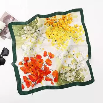 Весна/лето Новый женский шелковый шарф 70 * 70 см Имитация шелкового твила квадратный шарф Модный принт большой квадратный шарф профессиональный шарф 70-70cm