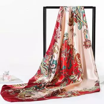 Весна/лето Новый женский шелковый шарф 90 * 90 см Имитация шелкового твила квадратный шарф Модный принт большой квадратный шарф профессиональный шарф 90*90cm