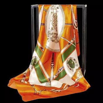 Весна/лето Новый женский шелковый шарф 90 * 90 см Имитация шелкового твила квадратный шарф Модный принт большой квадратный шарф профессиональный шарф 90*90