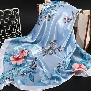 Весна/лето Новый женский шелковый шарф 90 * 90 см Имитация шелкового твила квадратный шарф Модный принт большой квадратный шарф профессиональный шарф 90*90cm