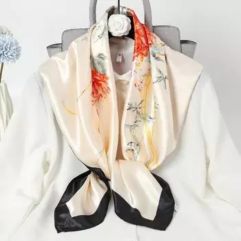 Весна/лето Новый женский шелковый шарф 90 * 90 см Имитация шелкового твила квадратный шарф Модный принт большой квадратный шарф профессиональный шарф 90*90cm