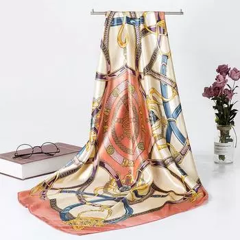 Весна/лето Новый женский шелковый шарф 90 * 90 см Имитация шелкового твила квадратный шарф Модный принт большой квадратный шарф профессиональный шарф 90*90cm