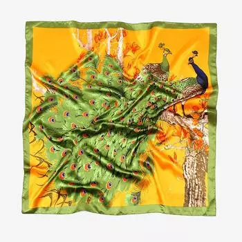 Весна/лето Новый женский шелковый шарф 90 * 90 см Имитация шелкового твила квадратный шарф Модный принт большой квадратный шарф профессиональный шарф 90-90cm