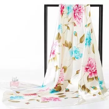 Весна/лето Новый женский шелковый шарф 90 * 90 см Имитация шелкового твила квадратный шарф Модный принт большой квадратный шарф профессиональный шарф 90*90cm