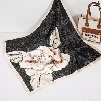 Весна/лето Новый женский шелковый шарф 90 * 90 см Имитация шелкового твила квадратный шарф Модный принт большой квадратный шарф профессиональный шарф 90-90cm