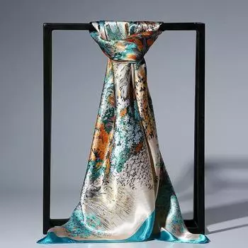 Весна/лето Новый женский шелковый шарф 90 * 90 см Имитация шелкового твила квадратный шарф Модный принт большой квадратный шарф профессиональный шарф 90*90cm