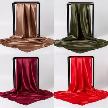 Весна/лето Новый женский шелковый шарф 90 * 90 см Имитация шелкового твила квадратный шарф Модный принт большой квадратный шарф профессиональный шарф 90*90 ярко-красный